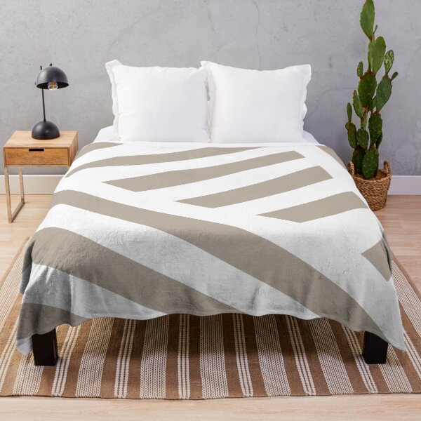 Item preview, Earthy Beige White Abstract Stripe Pattern Pairs Valspar 2023 COTY Ivory Brown 6006-1C designed and sold by ColorOfTheYears.