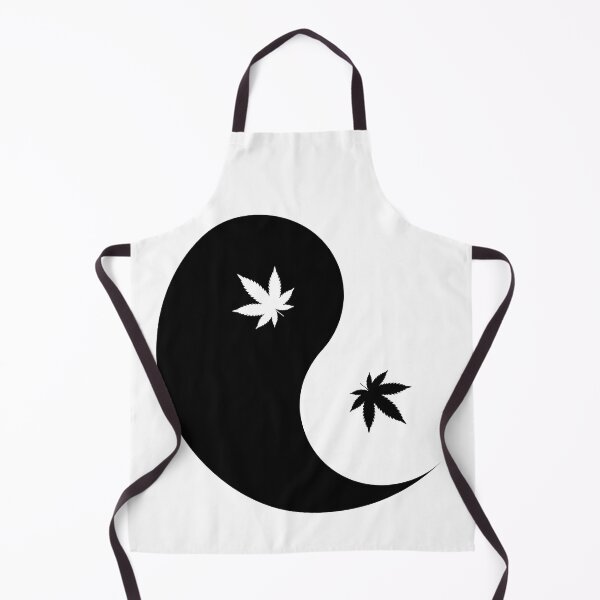 Item preview, YingYang black marijuana on white background designed and sold by Uneautrevie.