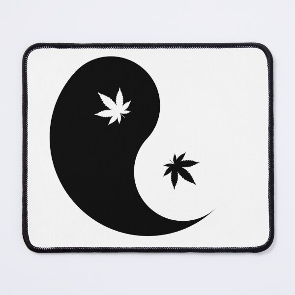 Item preview, YingYang black marijuana on white background designed and sold by Uneautrevie.