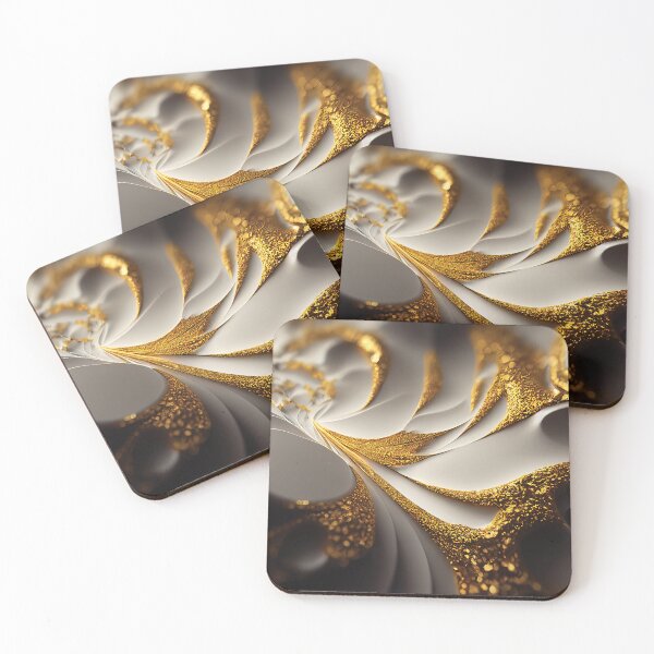 Item preview, Elegant gold and white abstract designed and sold by Mobius Spot Collective.