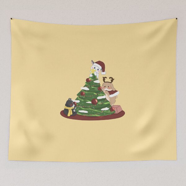 Item preview, Christmas Tree with Three Bunny _ Bunniesmee Christmas Edition  designed and sold by bunniesmee.