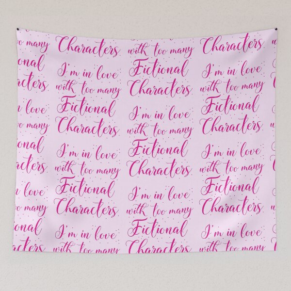 Item preview, I'm in love with too many fictional characters (in pink) designed and sold by jazzydevil.