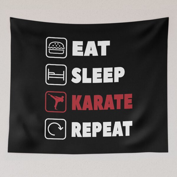 Item preview, Eat Sleep Karate Repeat Funny Japan Martial Arts designed and sold by Merchandiser099.