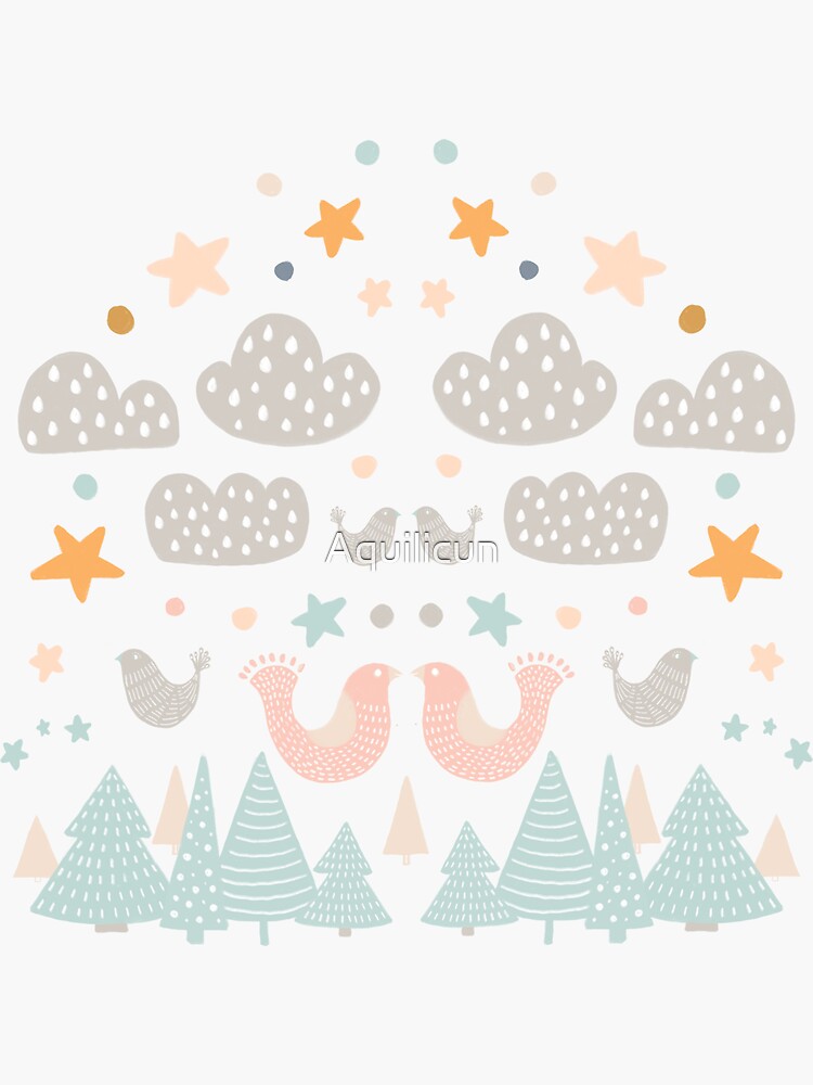 Thumbnail 3 of 3, Sticker, pastel forest designed and sold by Aquilicun.