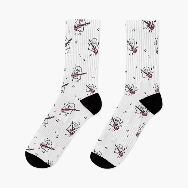 Item preview, Cute cartoon ghosts playing pink guitars funny silly pattern digital illustration designed and sold by AlmightyClaire.