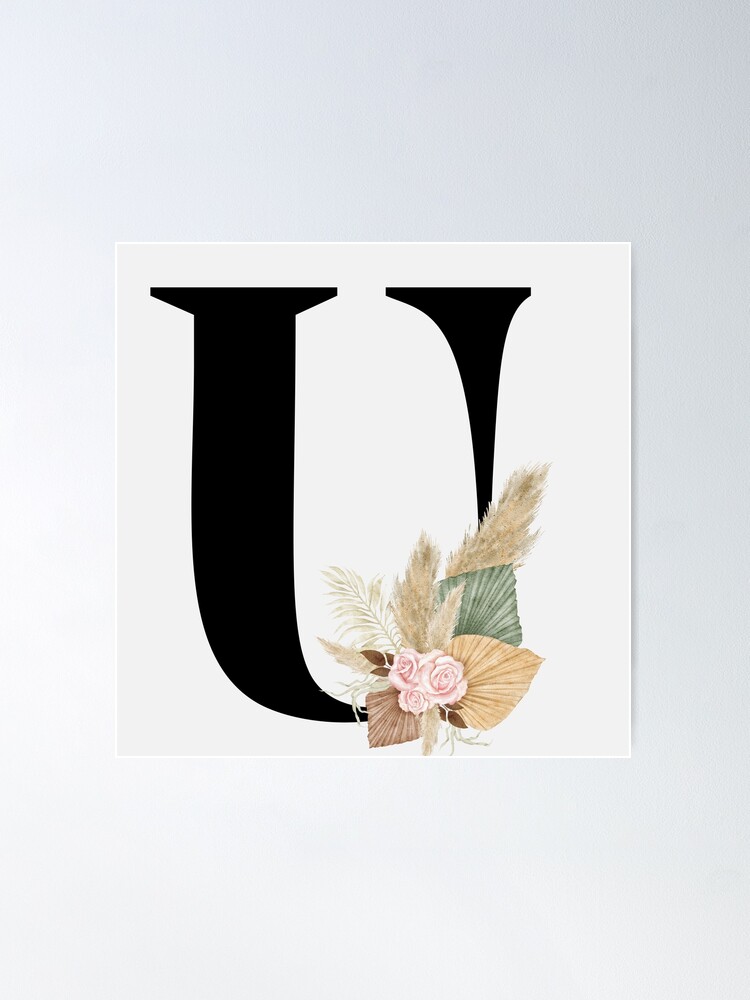 Floral Letter U Posters for Sale