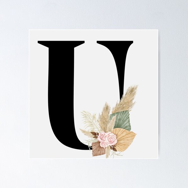 Premium Photo  Letter U with generic logo floral design on white isolated  3d background