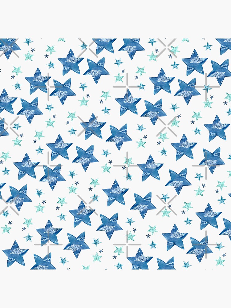 "Twinkle little blue stars" Sticker for Sale by EmilieGeant Redbubble