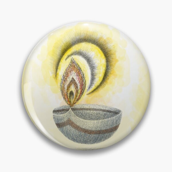 Item preview, Diwali Greeting Card Oil Lamp Digital Wacom Tablet Illustration designed and sold by Wiggly Lines.