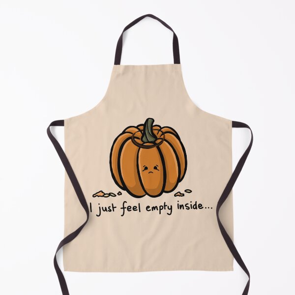 Item preview, I just feel empty inside funny carved pumpkin quote with cute sad face funny pumpkin play on words simple minimal cartoon gourd designed and sold by AlmightyClaire.