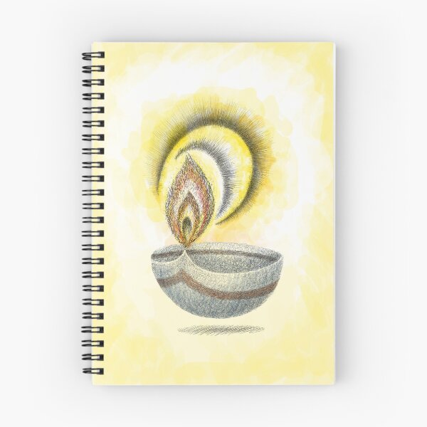 Item preview, Diwali Greeting Card Oil Lamp Digital Wacom Tablet Illustration designed and sold by Wiggly Lines.