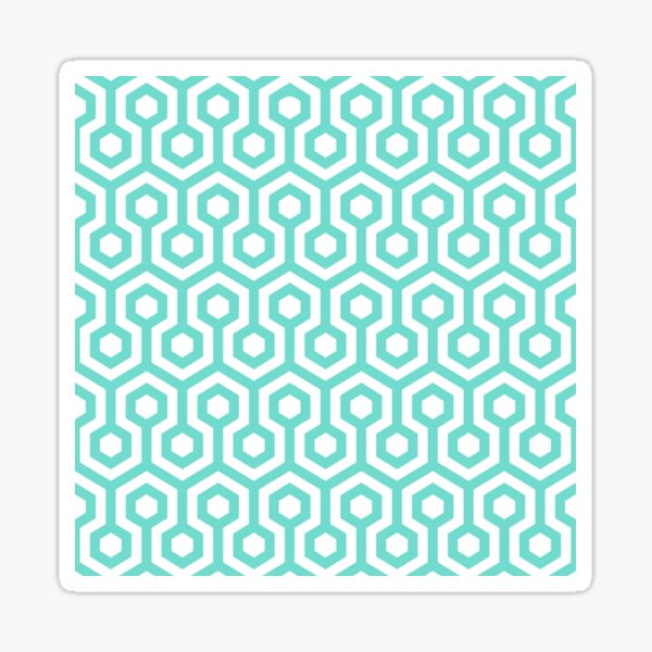 Geometric Pattern: Looped Hexagons: Blue Sticker