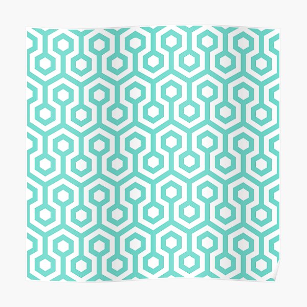 Geometric Pattern: Looped Hexagons: Blue Poster
