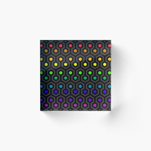 Item preview, Geometric Pattern: Looped Hexagons: Rainbow Dark designed and sold by Red Wolf.