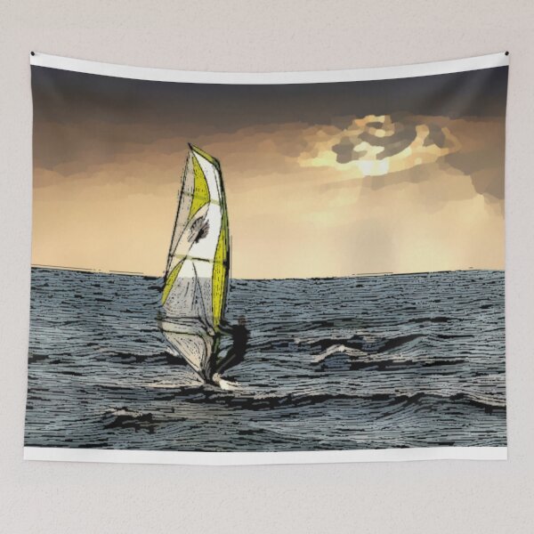 Item preview, Wind Surfing under Sunset designed and sold by OnigiriDoctor.