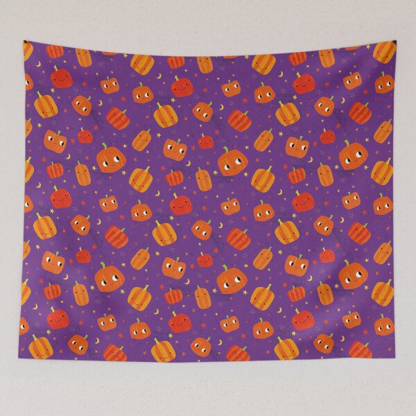 Item preview, Halloween pumpkins pattern designed and sold by KathWatmough.