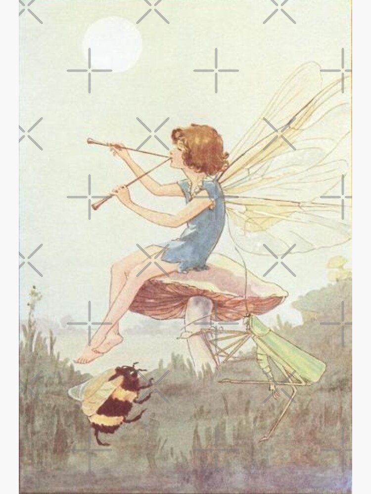 "Vintage Fairy Playing Flutes " Sticker for Sale by artemisxluna89 Redbubble