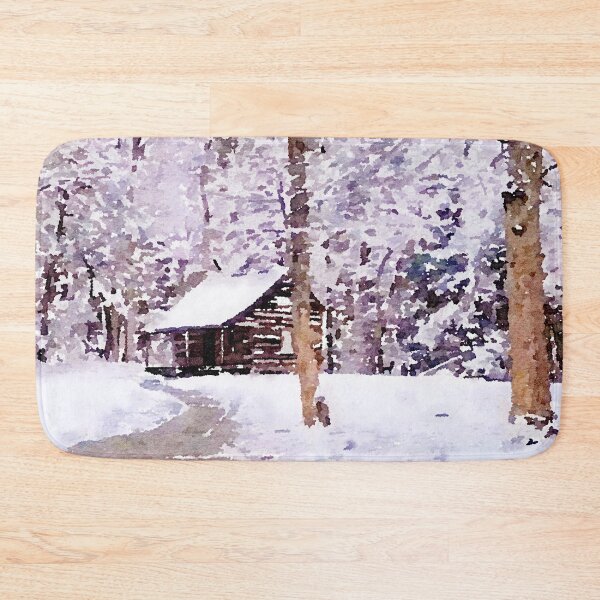 Item preview, Watercolor Snow Cabin designed and sold by TheArtCave.