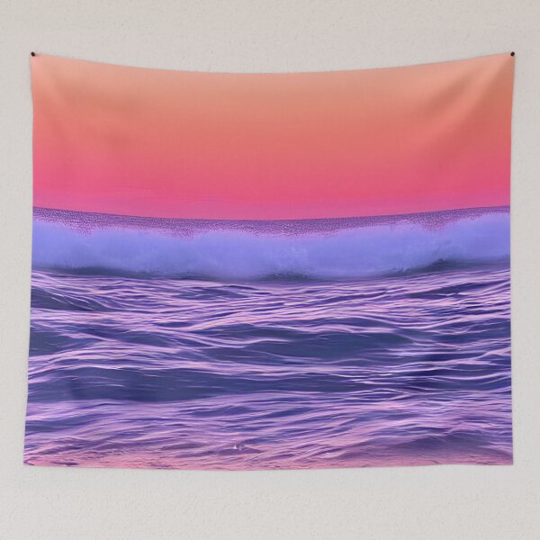 Item preview, blue ocean waves, yellow orange vibes, retro #14 designed and sold by supeart.