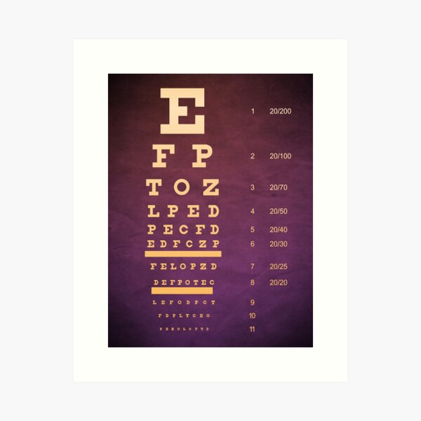 Snellen Eye Chart Print Lettering Typography Custom Eye Chart Baby  Announcement Sign Proposal Sign Black and White Eye Test Chart 