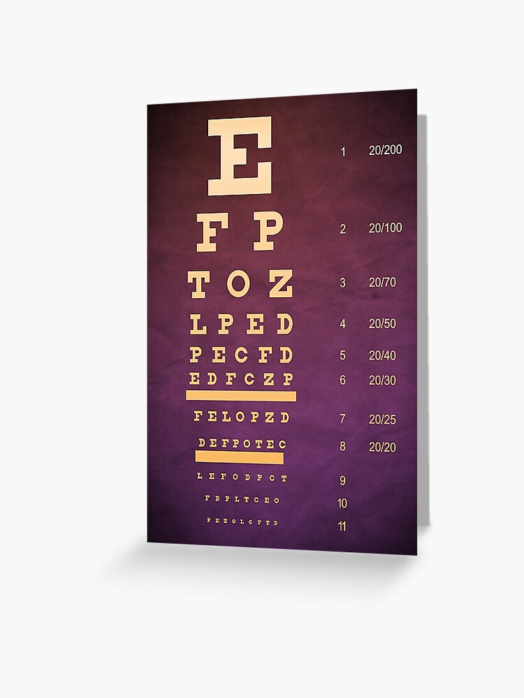 Snellen Eye Chart Greeting Card for Sale by allhistory