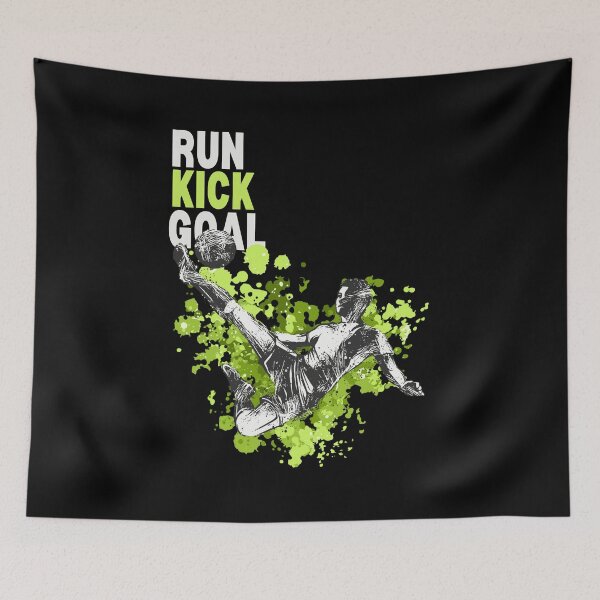 Item preview, 'Run Kick Goal' Soccer Player Kicking Ball Illustration designed and sold by deepakrode7.