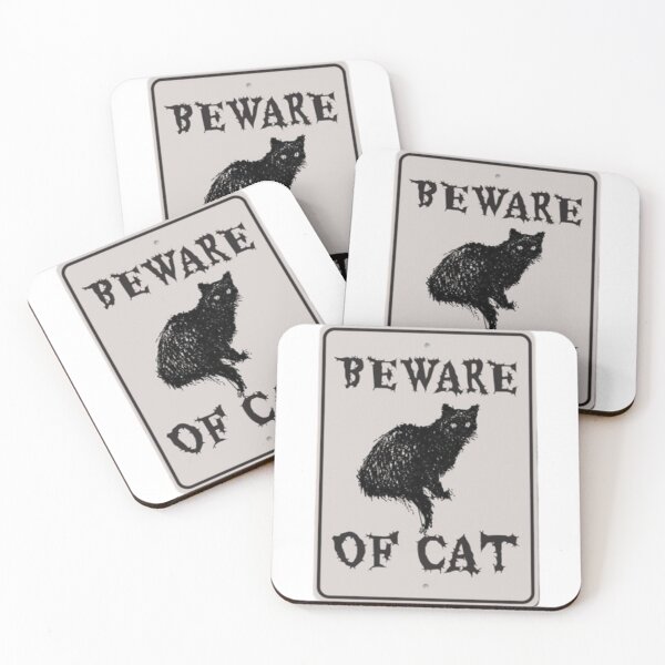 Item preview, BEWARE OF CAT | Funny Black Cat designed and sold by Stevenobinsun.