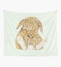 Swirly Bunny Wall Tapestry