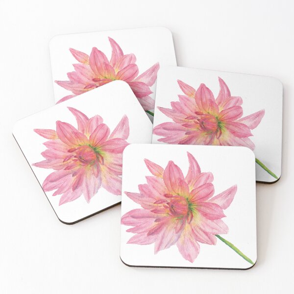 Artikelvorschau, Rosa Dahlie-Aquarell entworfen und verkauft von Nadeasart.