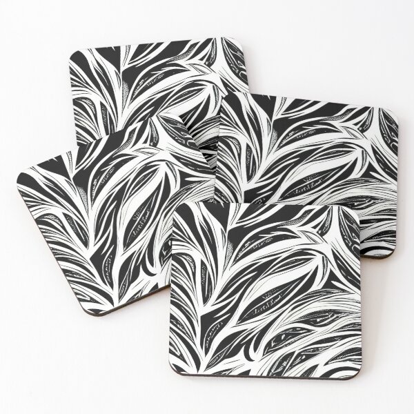 Item preview, BLACK AND WHITE LEAF PATTERN designed and sold by optimusprime39.