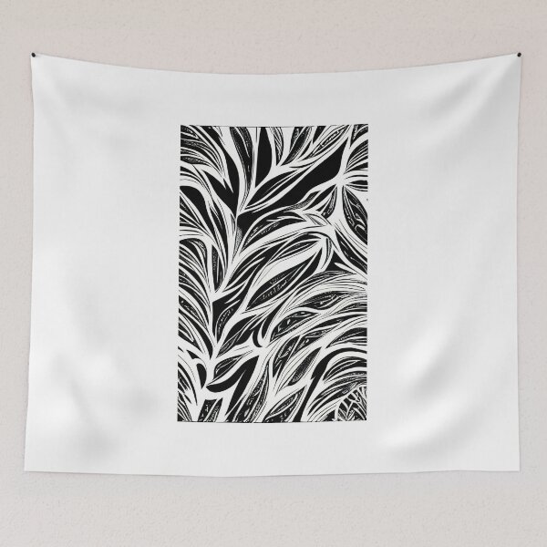 Item preview, BLACK AND WHITE LEAF PATTERN designed and sold by optimusprime39.