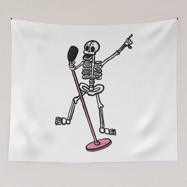 Item preview, Funny dancing and singing skeleton cute cartoon digital illustration designed and sold by AlmightyClaire.