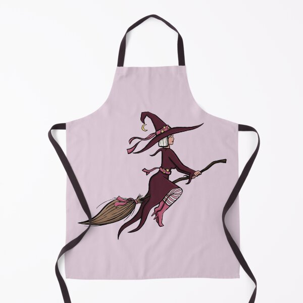Item preview, Hot witch modern and stylish purple and pink witch on her broomstick cute cartoon digital illustration designed and sold by AlmightyClaire.