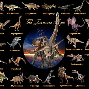 Artwork thumbnail, Dinosaurs: The Jurassic Age (Black Background) by Examine the Past