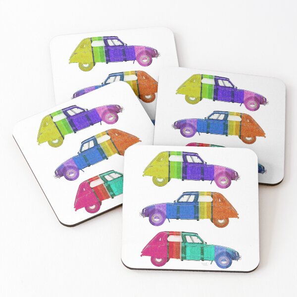 Item preview, Citroen Dyane pop colors designed and sold by Aaaah Eeeek  Studio.