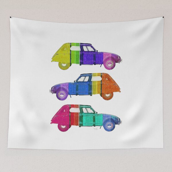 Item preview, Citroen Dyane pop colors designed and sold by Aaaah Eeeek  Studio.