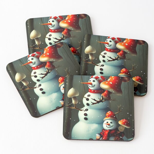 Item preview, Snowman family picking mushrooms at Christmas designed and sold by GorinART.