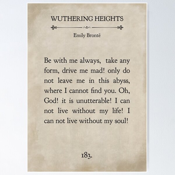 Item preview, Wuthering Heights by Emily Brontë  Vintage Book page, Be with me always  designed and sold by Inktown.