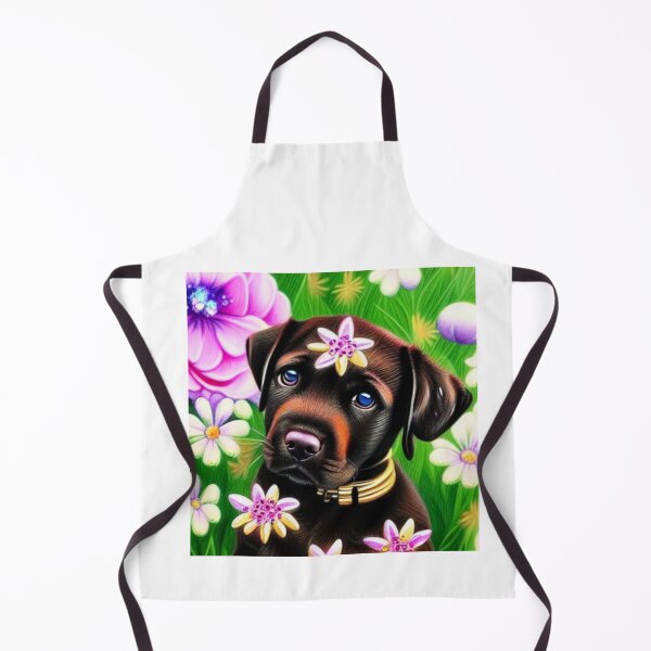 Item preview, Beautiful Dog Oil Painting with flowers in background designed and sold by ManifestoDesign.