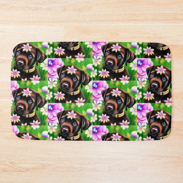 Item preview, Beautiful Dog Oil Painting with flowers in background designed and sold by ManifestoDesign.