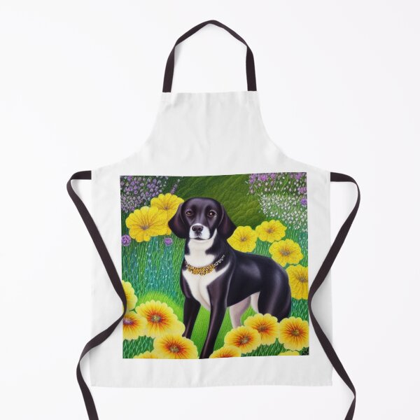 Item preview, Beautiful Dog Oil Painting with flowers in background designed and sold by ManifestoDesign.