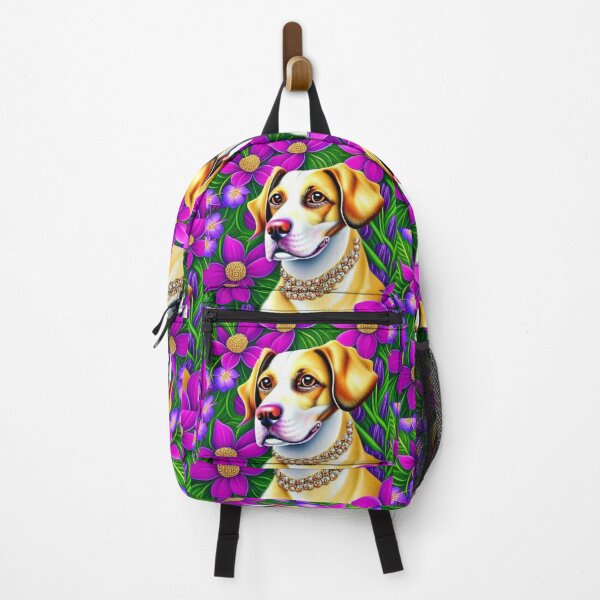 Item preview, Beautiful Dog Oil Painting with flowers in background designed and sold by ManifestoDesign.