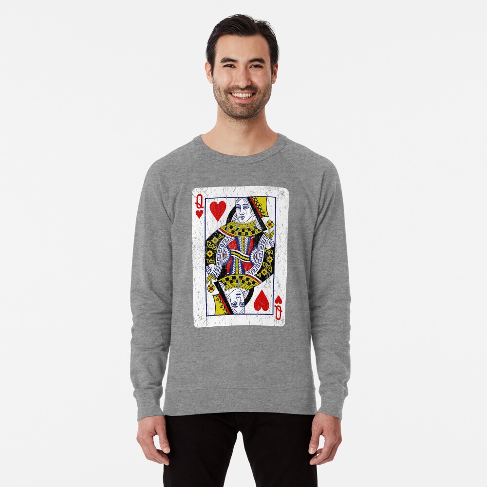 Queen of Hearts Playing Card Lightweight Sweatshirt