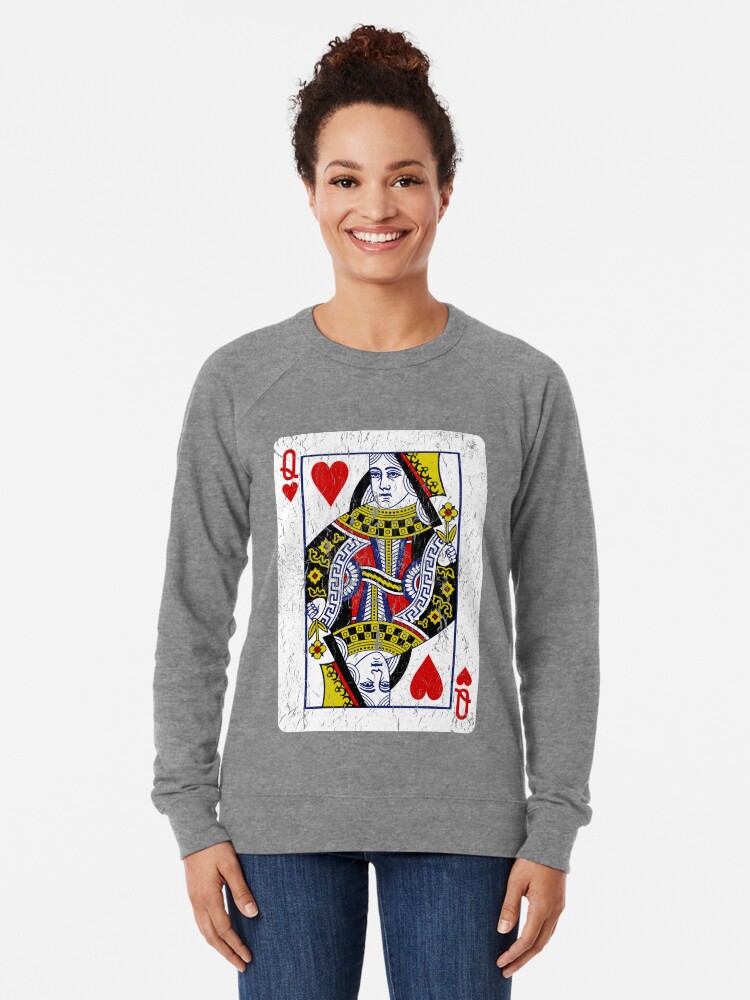 Queen of Hearts Playing Card Lightweight Sweatshirt
