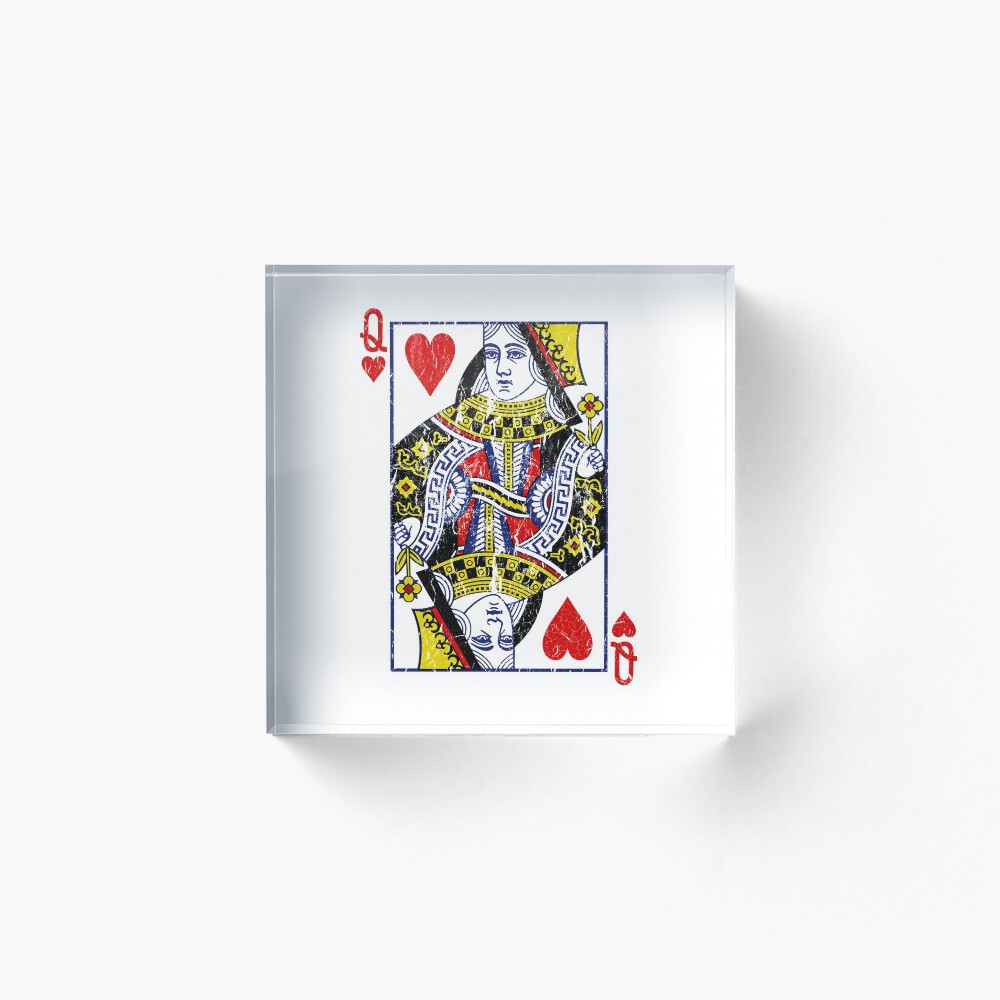 Queen of Hearts Playing Card Art Board Print
