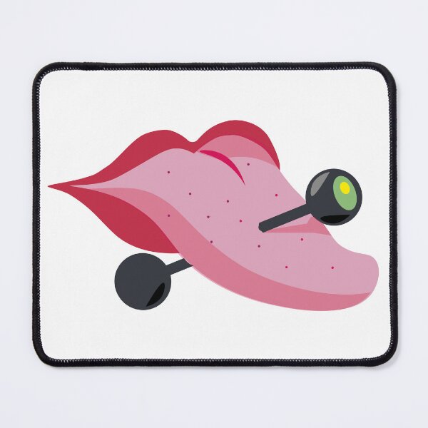 Item preview, vector pink and tender tongue with piercing designed and sold by irina egorova.