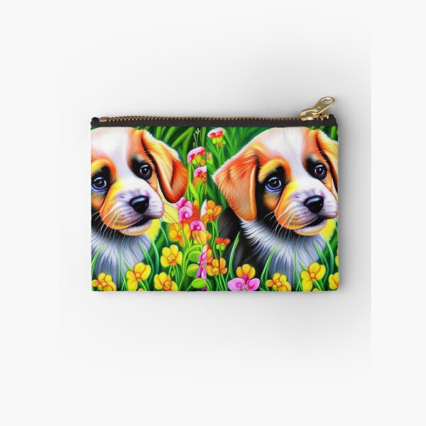 Item preview, Beautiful Dog Oil Painting with flowers in background designed and sold by ManifestoDesign.