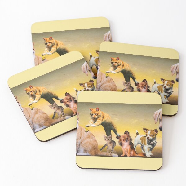 Item preview, Many cute smart cats and dogs brown orange red designed and sold by tanabe.