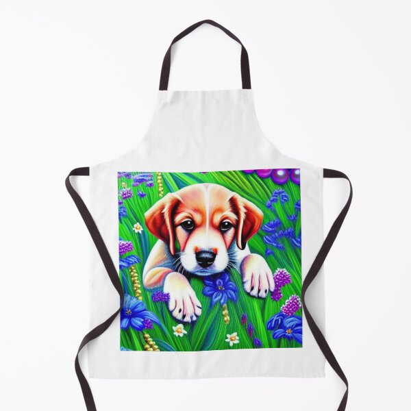 Item preview, Beautiful Dog Oil Painting with flowers in background designed and sold by ManifestoDesign.