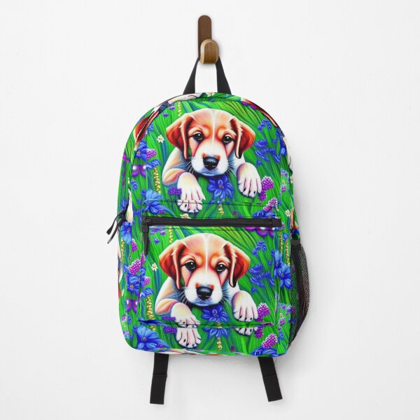 Item preview, Beautiful Dog Oil Painting with flowers in background designed and sold by ManifestoDesign.